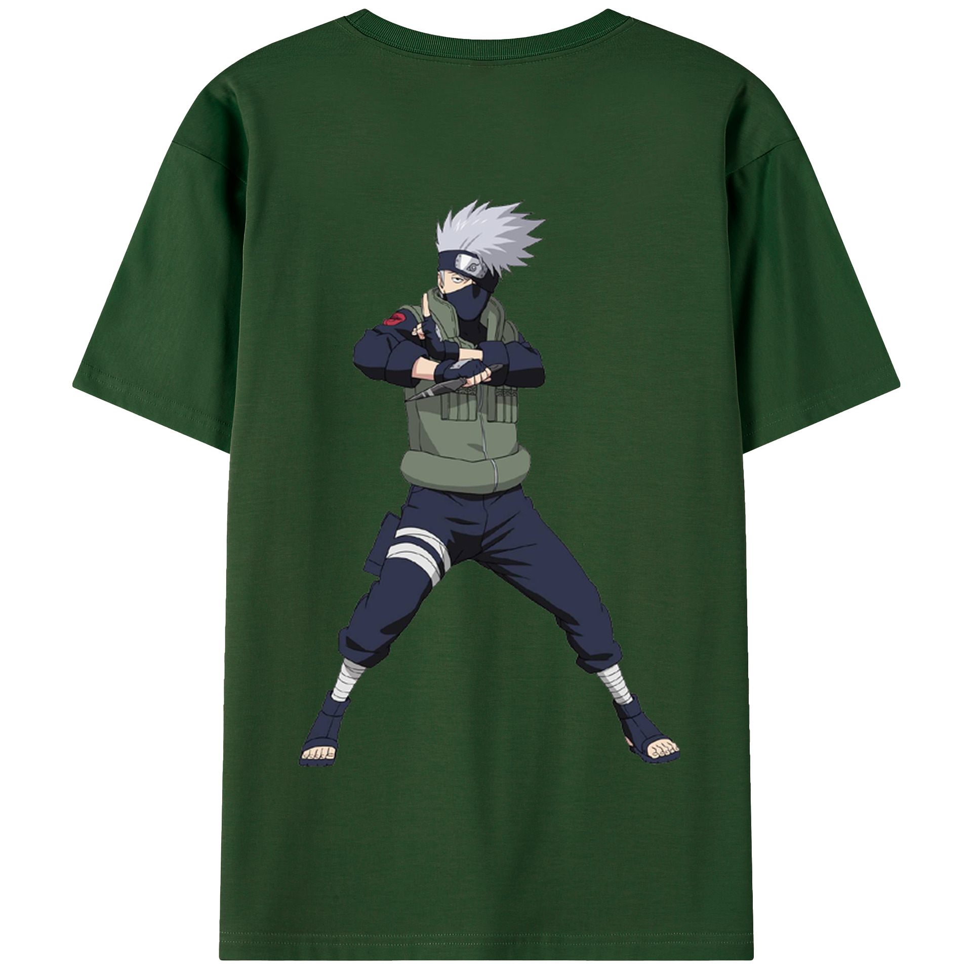 （画像用） NARUTO -ナルト- はたけ カカシ Hatake Kakashi 綿100％半袖Tシャツ（背面プリント）